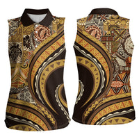 Hawaiian Hibiscus Tribal Vintage Motif Women Sleeveless Polo Shirt Ver 4 LT9 - Polynesian Pride