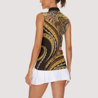 Hawaiian Hibiscus Tribal Vintage Motif Women Sleeveless Polo Shirt Ver 4 LT9 - Polynesian Pride