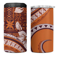 Hawaiian Hibiscus Tribal Vintage Motif 4 in 1 Can Cooler Tumbler Ver 5 LT9 One Size: 16 oz Gold - Polynesian Pride