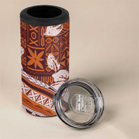 Hawaiian Hibiscus Tribal Vintage Motif 4 in 1 Can Cooler Tumbler Ver 5 LT9 - Polynesian Pride