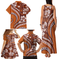 Hawaiian Hibiscus Tribal Vintage Motif Family Matching Tank Maxi Dress and Hawaiian Shirt Ver 5 LT9 - Polynesian Pride
