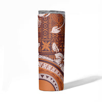 Hawaiian Hibiscus Tribal Vintage Motif Skinny Tumbler Ver 5 LT9 - Polynesian Pride