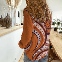 Hawaiian Hibiscus Tribal Vintage Motif Women Casual Shirt Ver 5 LT9 - Polynesian Pride
