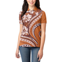 Hawaiian Hibiscus Tribal Vintage Motif Women Polo Shirt Ver 5