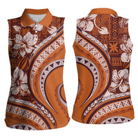 Hawaiian Hibiscus Tribal Vintage Motif Women Sleeveless Polo Shirt Ver 5 LT9 - Polynesian Pride