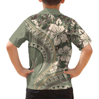Hawaiian Hibiscus Tribal Vintage Motif Kid Hawaiian Shirt Ver 6