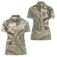 Hawaiian Hibiscus Tribal Vintage Motif Women Polo Shirt Ver 6 LT9 - Polynesian Pride