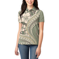 Hawaiian Hibiscus Tribal Vintage Motif Women Polo Shirt Ver 6 LT9 - Polynesian Pride