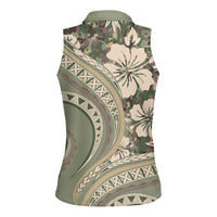 Hawaiian Hibiscus Tribal Vintage Motif Women Sleeveless Polo Shirt Ver 6 LT9 - Polynesian Pride
