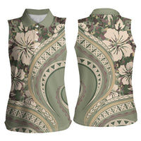 Hawaiian Hibiscus Tribal Vintage Motif Women Sleeveless Polo Shirt Ver 6 LT9 - Polynesian Pride