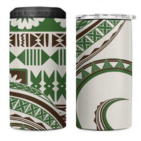 Hawaiian Hibiscus Tribal Vintage Motif 4 in 1 Can Cooler Tumbler Ver 7 LT9 One Size: 16 oz Green - Polynesian Pride