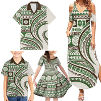 Hawaiian Hibiscus Tribal Vintage Motif Family Matching Summer Maxi Dress and Hawaiian Shirt Ver 7 LT9 - Polynesian Pride