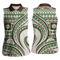 Hawaiian Hibiscus Tribal Vintage Motif Women Sleeveless Polo Shirt Ver 7 LT9 - Polynesian Pride