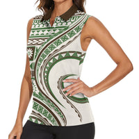 Hawaiian Hibiscus Tribal Vintage Motif Women Sleeveless Polo Shirt Ver 7 LT9 - Polynesian Pride