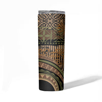 Hawaiian Hibiscus Tribal Vintage Motif Skinny Tumbler Ver 8 LT9 - Polynesian Pride