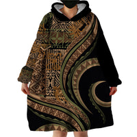 Hawaiian Hibiscus Tribal Vintage Motif Wearable Blanket Hoodie Ver 8 LT9 - Polynesian Pride