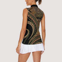 Hawaiian Hibiscus Tribal Vintage Motif Women Sleeveless Polo Shirt Ver 8 LT9 - Polynesian Pride
