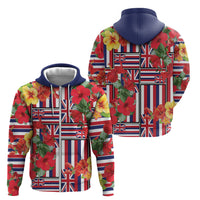 Hawaii Hibiscus Lei Zip Hoodie Hawaiian Flag Motif