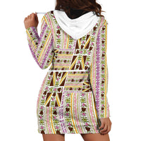 Hawaii Lokelani Pikake Lei Hoodie Dress Hawaiian Flag Motif LT9 - Polynesian Pride