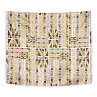 Hawaii Lokelani Pikake Lei Tapestry Hawaiian Flag Motif