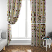 Hawaii Lokelani Pikake Lei Window Curtain Hawaiian Flag Motif