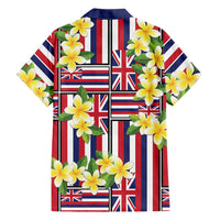 Hawaii Plumeria Lei Family Matching Mermaid Dress and Hawaiian Shirt Hawaiian Flag Motif LT9 - Polynesian Pride