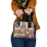 Hawaii Plumeria Lei Shoulder Handbag Hawaiian Flag Motif