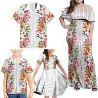 Hawaii Tropical Twist Lei Family Matching Off Shoulder Maxi Dress and Hawaiian Shirt Hawaiian Flag Motif LT9 - Polynesian Pride