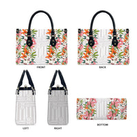 Hawaii Tropical Twist Lei Leather Bag Hawaiian Flag Motif