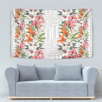 Hawaii Tropical Twist Lei Tapestry Hawaiian Flag Motif
