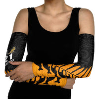 Australia New Zealand Rugby Arm Sleeves Gold Aboriginal Wallabies and Maori Black Fern LT9 - Polynesian Pride