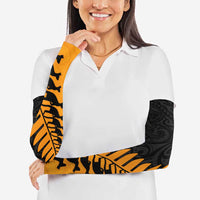 Australia New Zealand Rugby Arm Sleeves Gold Aboriginal Wallabies and Maori Black Fern LT9 - Polynesian Pride