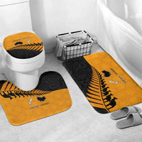 Australia New Zealand Rugby Bathroom Set Gold Aboriginal Wallabies and Maori Black Fern LT9 Mat Set Only (3 pcs) One Size Gold - Polynesian Pride