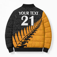 Australia New Zealand Rugby Bomber Puffer Jacket Gold Aboriginal Wallabies and Maori Black Fern LT9 - Polynesian Pride