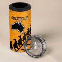 Australia New Zealand Rugby 4 in 1 Can Cooler Tumbler Gold Aboriginal Wallabies and Maori Black Fern LT9 - Polynesian Pride