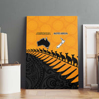 Australia New Zealand Rugby Canvas Wall Art Gold Aboriginal Wallabies and Maori Black Fern LT9 - Polynesian Pride