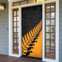 Australia New Zealand Rugby Door Cover Gold Aboriginal Wallabies and Maori Black Fern LT9 - Polynesian Pride