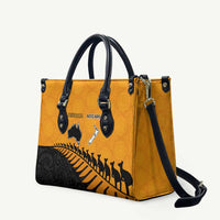 Australia New Zealand Rugby Leather Bag Gold Aboriginal Wallabies and Maori Black Fern LT9 - Polynesian Pride