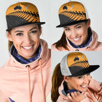 Australia New Zealand Rugby Mesh Trucker Cap Gold Aboriginal Wallabies and Maori Black Fern LT9 - Polynesian Pride