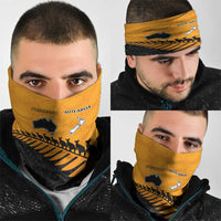 Australia New Zealand Rugby Neck Gaiter Gold Aboriginal Wallabies and Maori Black Fern LT9 - Polynesian Pride