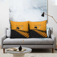 Australia New Zealand Rugby Pillow Cover Gold Aboriginal Wallabies and Maori Black Fern LT9 - Polynesian Pride