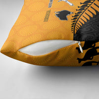 Australia New Zealand Rugby Pillow Cover Gold Aboriginal Wallabies and Maori Black Fern LT9 - Polynesian Pride
