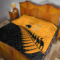 Australia New Zealand Rugby Quilt Gold Aboriginal Wallabies and Maori Black Fern LT9 - Polynesian Pride