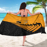 Australia New Zealand Rugby Sarong Gold Aboriginal Wallabies and Maori Black Fern LT9 - Polynesian Pride