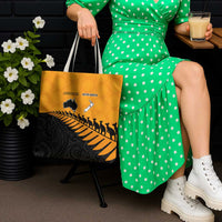 Australia New Zealand Rugby Tote Bag Gold Aboriginal Wallabies and Maori Black Fern LT9 - Polynesian Pride