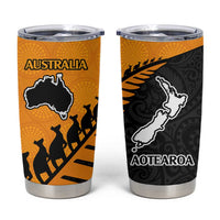 Australia New Zealand Rugby Tumbler Cup Gold Aboriginal Wallabies and Maori Black Fern LT9 Gold - Polynesian Pride
