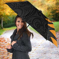 Australia New Zealand Rugby Umbrella Gold Aboriginal Wallabies and Maori Black Fern LT9 - Polynesian Pride
