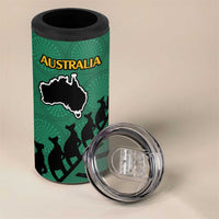 Australia New Zealand Rugby 4 in 1 Can Cooler Tumbler Aboriginal Wallabies and Maori Black Fern Green Vibe LT9 - Polynesian Pride