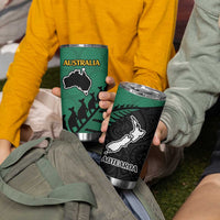 Australia New Zealand Rugby Tumbler Cup Aboriginal Wallabies and Maori Black Fern Green Vibe LT9 - Polynesian Pride