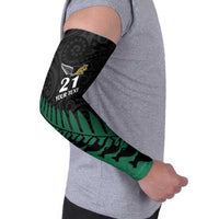 Australia New Zealand Rugby Arm Sleeves Green Aboriginal Wallabies and Maori Black Fern LT9 - Polynesian Pride